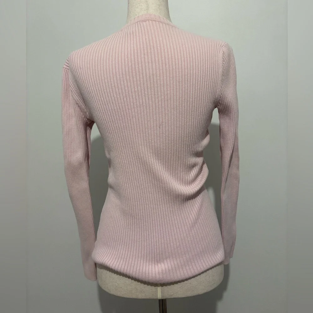 St John’s bay cotton blend sweater vneck light pink